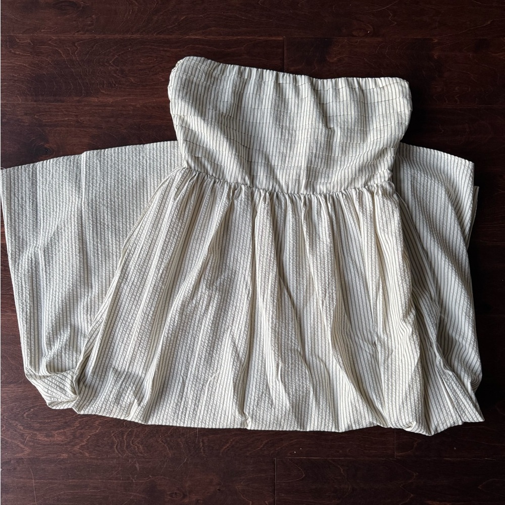 Altar'd State White and Brown Striped Dress